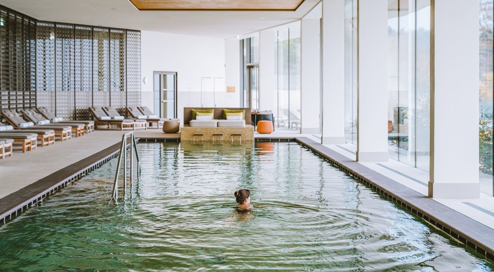 The indoor pool at the spa